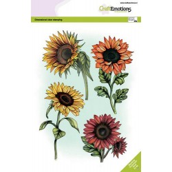 CRAFTEMOTIONS CLEAR STAMPS SUNFLOWERS