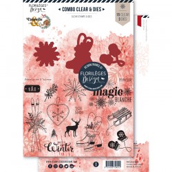 FLORILEGES DESIGN Combo Clear Die MAGIE BLANCHE - CANNELLE & CHOCOLAT