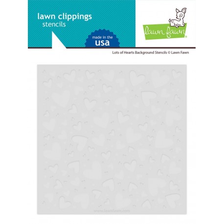 LAWN FAWN STENCIL SET LOTS OF HEARTS BACKGROUND