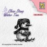 NELLIES CHOICE MINI CLEARSTAMP SKIING SNOWMAN