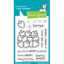 LAWN FAWN CLEAR STAMPS HOW YOU BEAN ? STRAWBERRIES ADD-ON
