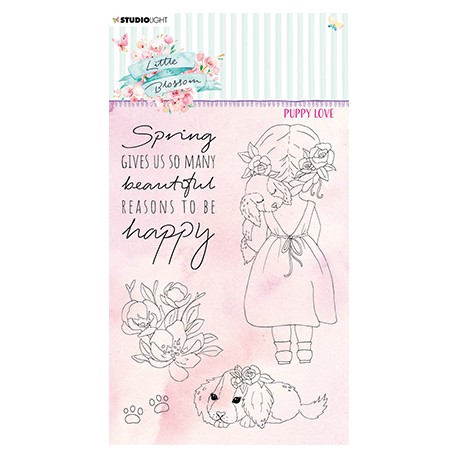 Studio Light Clear Stamp Little Blossom PUPPY LOVE