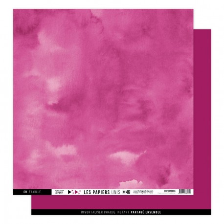FLORILEGES DESIGN Papier uni ROSE FRAMBOISE 30,5 x 30,5 cm