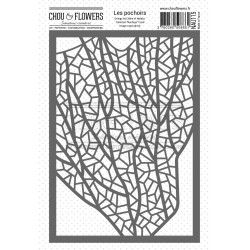 CHOU & FLOWERS POCHOIR CORAIL