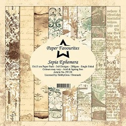 Paper Favourites Sepia Ephemera 6x6 Inch Paper Pack
