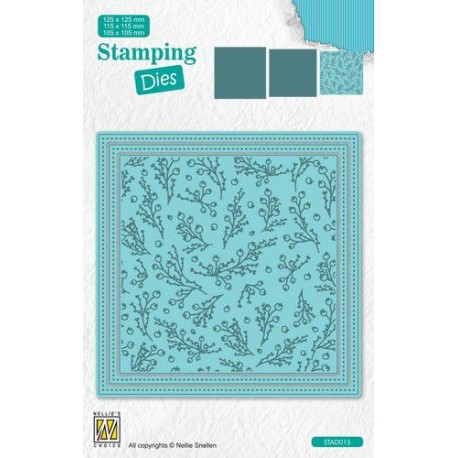 NELLIE'S CHOICE STAMPING DIE - SQUARE BRAND WITH BERRIE