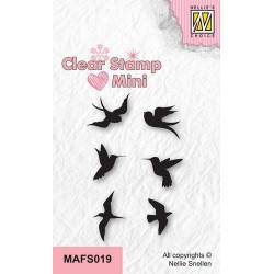 NELLIES CHOICE MINI CLEARSTAMP BIRDS 2