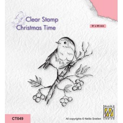 Nellie‘s Choice Clear Stamp - Christmas time BIRDIE