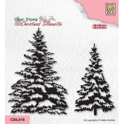 Nellie‘s Choice Clear Stamp - CHRISTMAS SILHOUETTE - PINE TREES