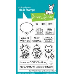 LAWN FAWN CLEAR STAMPS SAY WHAT ? HOLIDAY CRITTERS