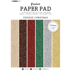 Studio Light VINTAGE CHRISTMAS GLITTER PAPER PAD A5