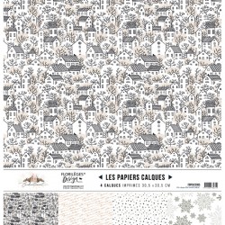 FLORILEGES DESIGN SET 4 Papiers Calque ENCHANTEMENT, 30,5 x 30,5 cm
