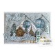 CRAFTEMOTIONS Clear Stamps LOG CABINS AND SKI LIFT