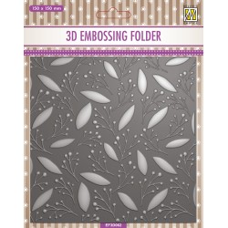 NELLIES CHOICE 3D EMBOSSING FOLDER LEAVES & BERRIES