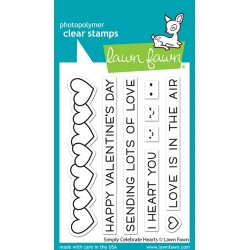 LAWN FAWN CLEAR STAMPS SIMPLY CELEBRATE HEARTS