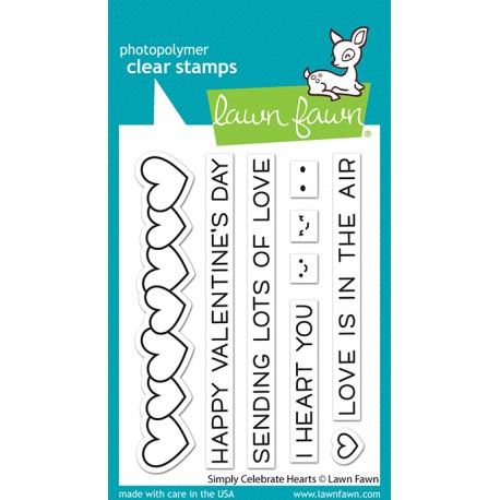 LAWN FAWN CLEAR STAMPS SIMPLY CELEBRATE HEARTS