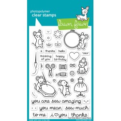 LAWN FAWN CLEAR STAMPS SEW VERY MICE