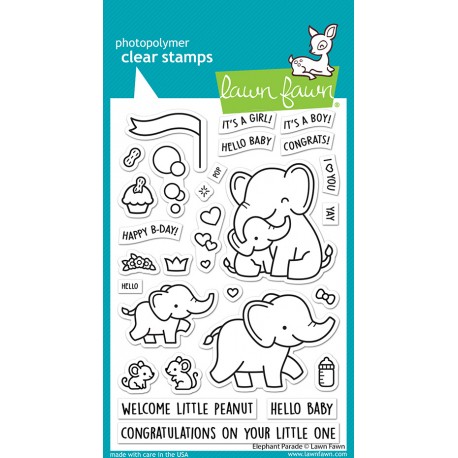 LAWN FAWN CLEAR STAMPS ELEPHANT PARADE