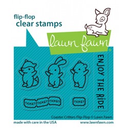 LAWN FAWN CLEAR STAMPS COASTER CRITTER FLIP-FLOP