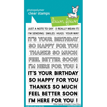 LAWN FAWN CLEAR STAMPS OFFSET SAYINGS EVERYDAY