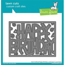 LAWN FAWN DIES GIANT OUTLINED HAPPY BIRTHDAY
