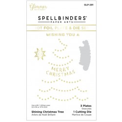 SPELLBINDERS SHINING CHRISTMAS TREE GLIMMER HOT FOIL PLATE & DIE SET