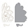 SPELLBINDERS WONDERFUL TULIPS GLIMMER HOT FOIL PLATE & DIE SET