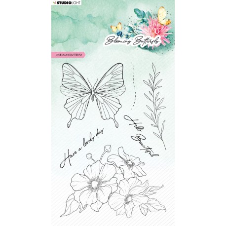Studio Light BLOOMING BUTTERFLY - CLEAR STAMP ANEMONE