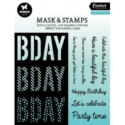 Studio Light BDAY SENTIMENTS Essentials - Mask & Stamp