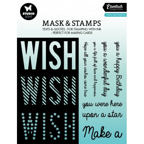 Studio Light WISH SENTIMENTS Essentials - Mask & Stamp