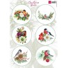 MARIANNE D DECOUPAGE SHEET, OISEAUX DE NOEL