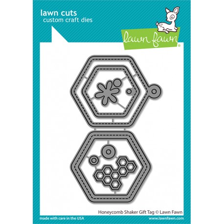 LAWN FAWN DIES - HONEYCOMB SHAKER GIFT TAG