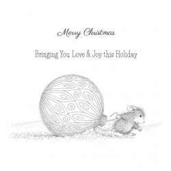 SPELLBINDERS - HOUSE MOUSE BRINGING CHRISTMAS TO YOU CLING RUBBER STAMP