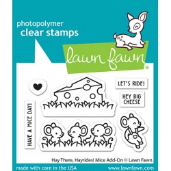 LAWN FAWN CLEAR STAMPS - HAY THERE, HAYRIDES! MICE ADD-ON