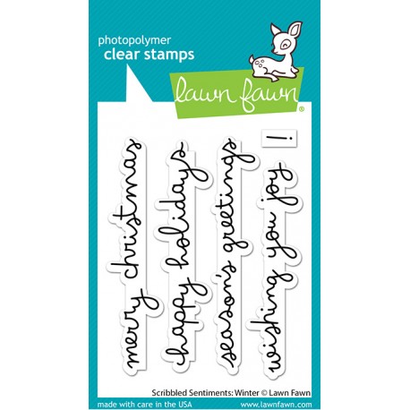 LAWN FAWN CLEAR STAMPS - SCRIBBLED SENTIMENTS WINTER