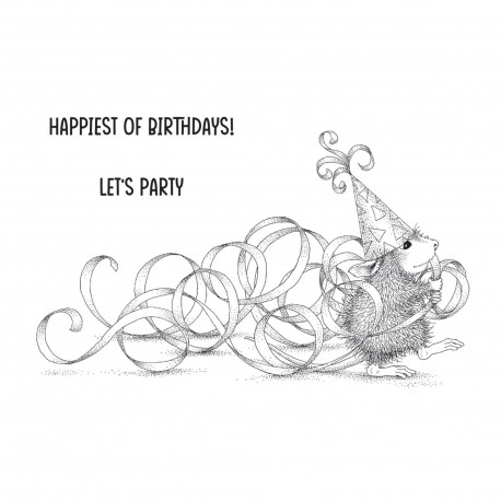 SPELLBINDERS - HOUSE MOUSE PARTY STREAMERS CLING STAMP