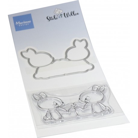 Marianne D Clear Stamp & die set STICK & WOLKE RABBITS FRIENDS