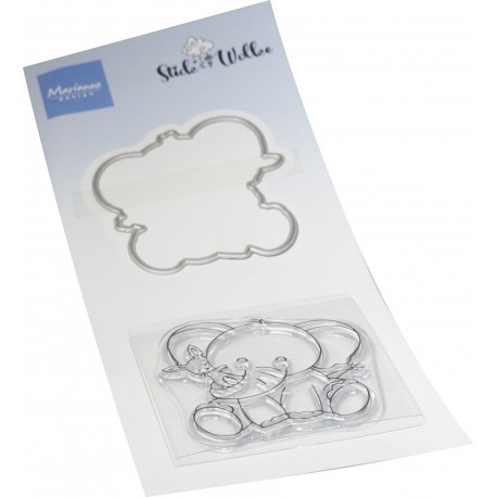 Marianne D Clear Stamp & die set STICK & WOLKE ELEPHANT HUG