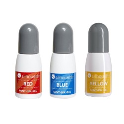 SILHOUETTE MINT Encre BLUE - RED - YELLOW 3 Couleurs, 3 flacons de 5 ml