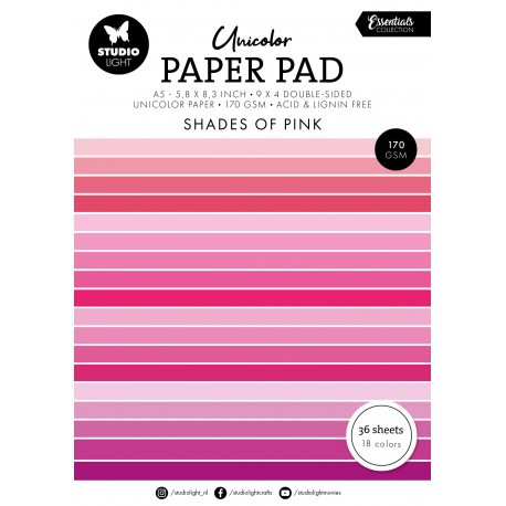 Studio Light Paper pad SHADES OF PINK A5 UNICOLOR