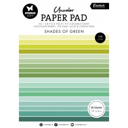 Studio Light Paper pad SHADES OF GREEN A5 UNICOLOR