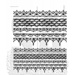 Tim Holtz STAMPERS ANONYMUS Crochet Trims Cling stamps