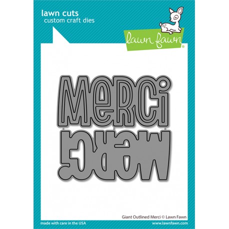 LAWN FAWN DIES - GIANT OUTLINED MERCI DIES