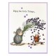 SPELLBINDERS - HOUSE MOUSE FLOWER SHOWER CLING RUBBER STAMP