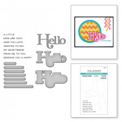 SPELLBINDERS A LITTLE HELLO Clear Stamp & Etched Dies Set