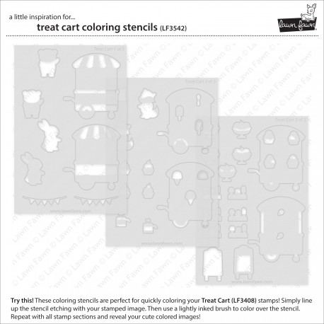 LAWN FAWN STENCILS - TREAT CART COLORING STENCILS