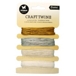 STUDIO LIGHT Craft Twine: Metallic Twine/Hemp Cord/Organza Ribbon (4x5m)