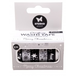 STUDIO LIGHT WASHI TAPE BLACK / WHITE / SILVER CHRISTMAS ESSENTIALS