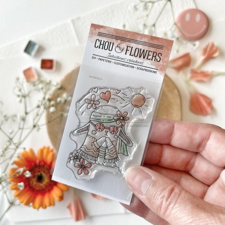 CHOU & FLOWERS TAMPONS CLEAR DOUDOU PEACE AND LOVE