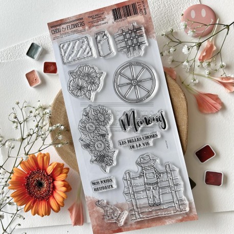 CHOU & FLOWERS TAMPONS CLEAR MEMORIES "PEACE AND LOVE"